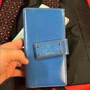 Kate Spade Blue Patent Leather Snap Wallet